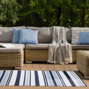 The Outdoor Living Collection: Outdoor Trend Garden Rug - Bl £12.99