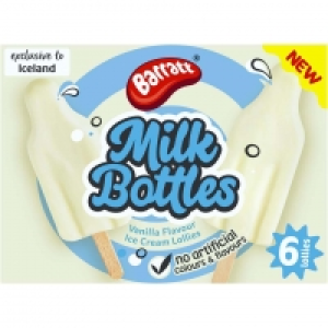 Iceland  Barratt Milk Bottles Ice Lollies 6 x 288g