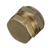 Wickes  Primaflow Brass Compression Stop End Cap - 22mm Pack Of 2
