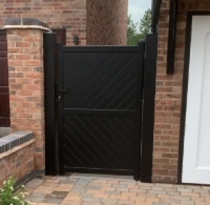 Wickes  Readymade Black Aluminium Diagonal Pedestrian Gate - 900 x 2