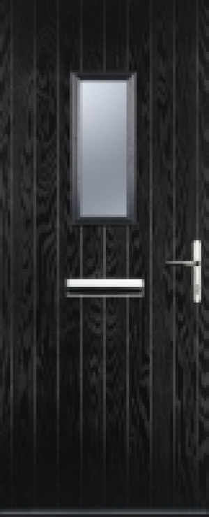 Euramax 1 Square Left Hand Black Composite Door - 840 x 2100