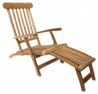 Wickes  Charles Bentley Teak Steamer Garden Sun Lounger