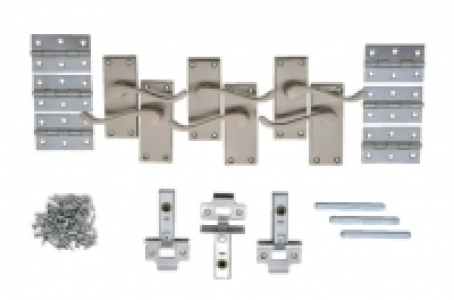 Wickes York Victorian Scroll Latch Door Handle Set - Satin N