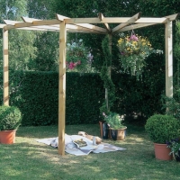 Wickes  Forest Garden Radial Timber Pergola - 2.75 x 2.75m