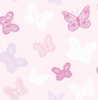 Wickes  Superfresco Easy Pink Butterfly Print Wallpaper - 10m