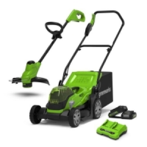 Greenworks 48V Cordless 36cm Lawnmower and 25cm Line Trimmer £249.99
