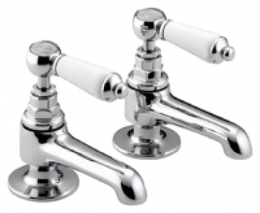 Wickes  Bristan Renaissance Pair of Chrome Lever Basin Taps