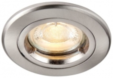 Saxby GU10 Satin Nickel Fire Rated Cast Fixed Downlight - 50