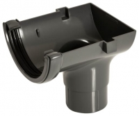 Wickes  FloPlast 112mm Round Line Gutter Stopend Outlet - Anthracite