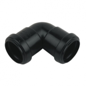 FloPlast WP11B Push-Fit Waste 90 Deg Bend - Black 40mm