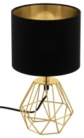Wickes  Eglo Carlton 2 Table Lamp - Black & Gold