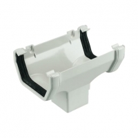 Wickes  FloPlast 114mm Half Square Line Gutter Running Outlet - Whit