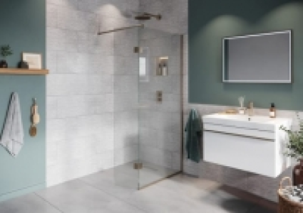 Hadleigh 8mm Brushed Nickel 700mm Frameless Wetroom Screen w