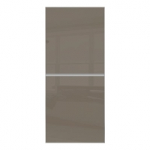 Spacepro Minimalist Sliding Wardrobe Door 2 Panel Silver Fra