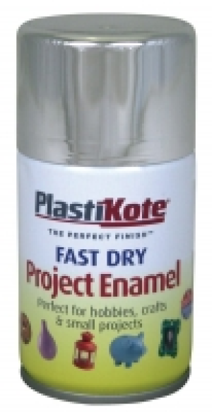 Wickes  Plastikote Fast Dry Enamel Aerosol Spray - Chrome 100ml