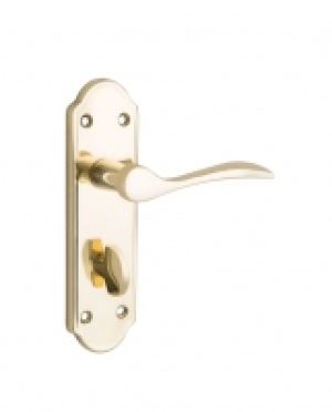 Wickes  Wickes Romano Bathroom Door Handle - Polished Brass 1 Pair