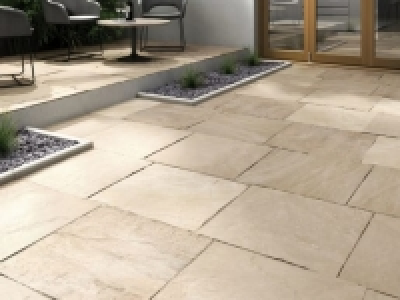 Wickes  Marshalls Indian Sandstone Riven Buff Multi Paving Slab 600 