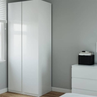 Homebase Included Fitted Bedroom Handleless Double Wardrobe - White