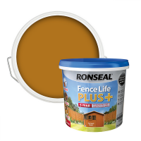 Homebase Water Based Ronseal Fence Life Plus Harvest Gold - 5L