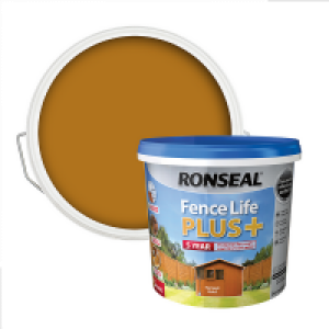 Homebase Water Based Ronseal Fence Life Plus Harvest Gold - 5L