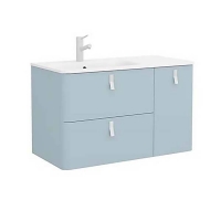 Homebase Mdf / Solid Surface / Steel Bathstore Sketch 900 Right Hand Inset Basin and Unit - Powde