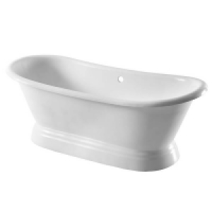 Enameled Cast Iron Bathstore Versailles Cast Iron Bath 1800 x 780mm with No Tap