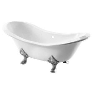 Enameled Cast Iron Bathstore Villandry Cast Iron Bath 1820 x 785mm with No Tap