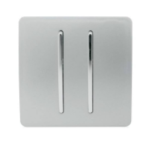 Plastic Trendi Switch 2 Gang 2 Way 10 Amp Rocker Light Switch in Scr