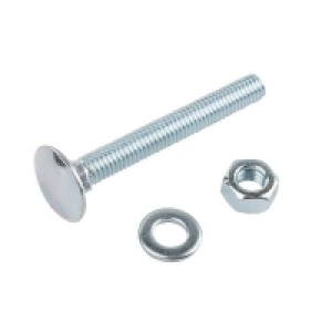 Carbon Steel Homebase Zinc Plated Coach Bolt M6 50mm 10 Pack