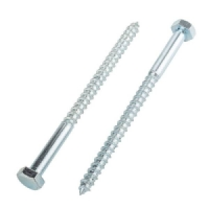Carbon Steel Homebase Zinc Plated Coach Screw Hex Head M10 150mm 2 Pack