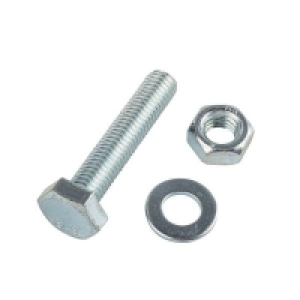 Homebase Carbon Steel Homebase Zinc Plated Hex Bolt M8 40mm 10 Pack