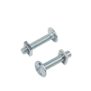 Homebase Carbon Steel Homebase Zinc Plated Roof Bolt M6 30mm 10 Pack