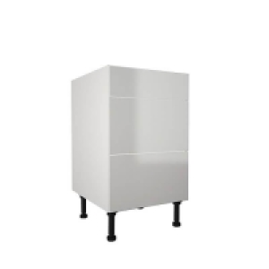 Yes High Gloss Slab White 500mm 3 Drawer Premium Unit