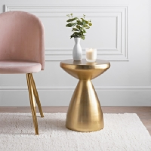 Harmony Pedestal Side Table - Gold £40.00