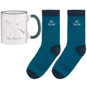 Dog Dad Mug & Slogan Sock Set - #1 Dog Dad