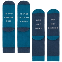 BMStores  Fathers Day Slogan Socks 2pk - Dad Off Duty