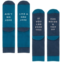 BMStores  Fathers Day Slogan Socks 2pk - Aint No Joke