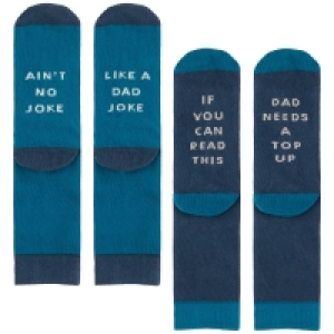 Fathers Day Slogan Socks 2pk - Aint No Joke