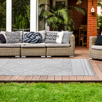 HomeBargains  The Outdoor Living Collection: Outdoor Garden Rug - Grey