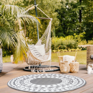 HomeBargains  The Outdoor Living Collection: Outdoor Round Garden Rug - Gr