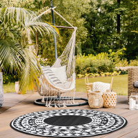 HomeBargains  The Outdoor Living Collection: Outdoor Round Garden Rug - Bl