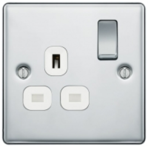 BG 13A Screwed Raised Plate Single Switched Power Socket Dou