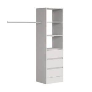 Wickes  Spacepro Wardrobe Storage Kit Tower Unit with 3 Drawers Cash