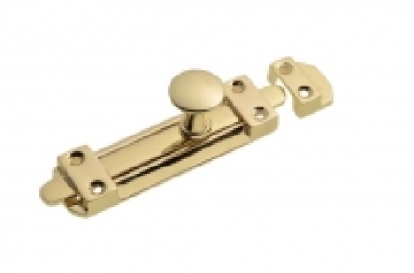 Wickes Heavy Duty Flat Bolt - Polished Brass 100mm