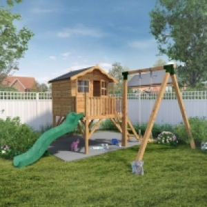 Mercia 12 x 13ft Poppy Raised Wooden Playhouse including Swi