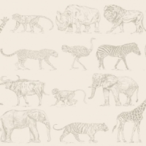 Boutique Safari Cream Beige Wallpaper 10m