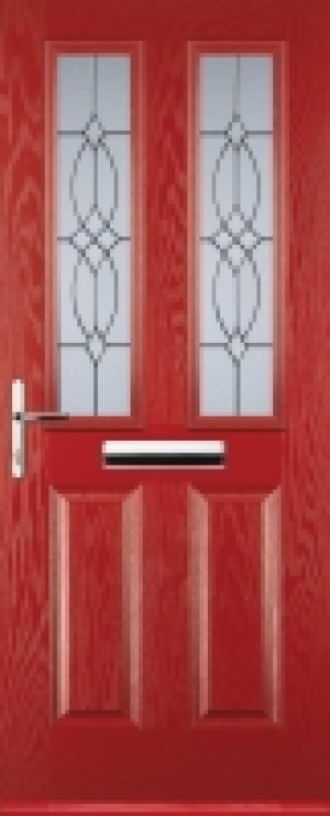 Euramax 2 Panel 2 Square Right Hand Red Composite Door - 880