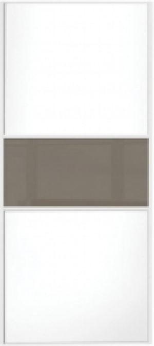 Spacepro Sliding Wardrobe Door Fineline White Panel & Cappuc