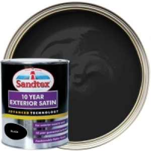 Sandtex 10 Year Exterior Satin Paint - Black - 750ml