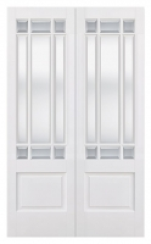 LPD Internal Downham Pair 9 Lite Glazed Primed White Solid C